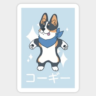 Happy Tri Colored Corgi Sticker